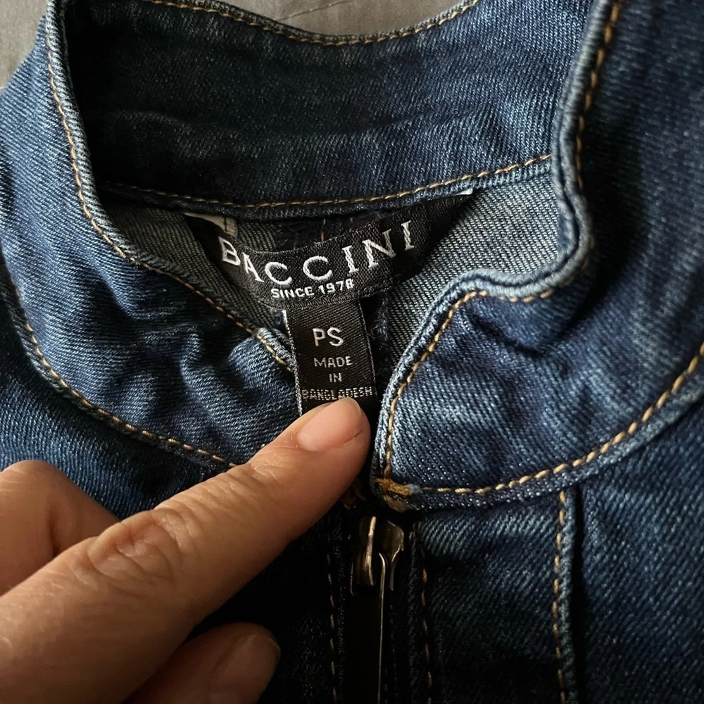 Baccini Dark Blue Jean Jacket - Picture 2 of 4